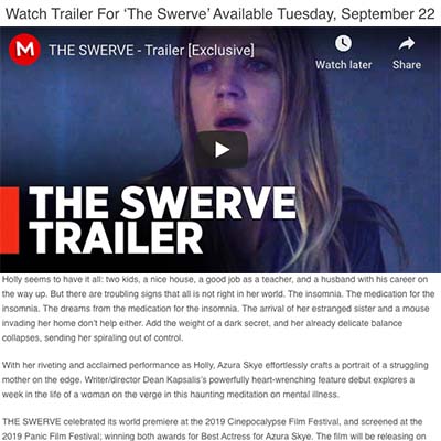 Watch Trailer For ‘The Swerve’ Available Tuesday, September 22